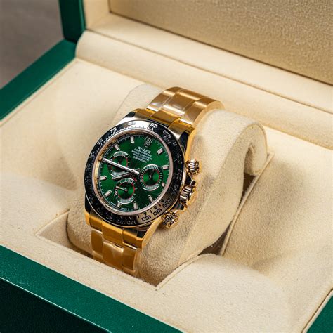 116058 daytona rolex gold green|rolex daytona green dial price.